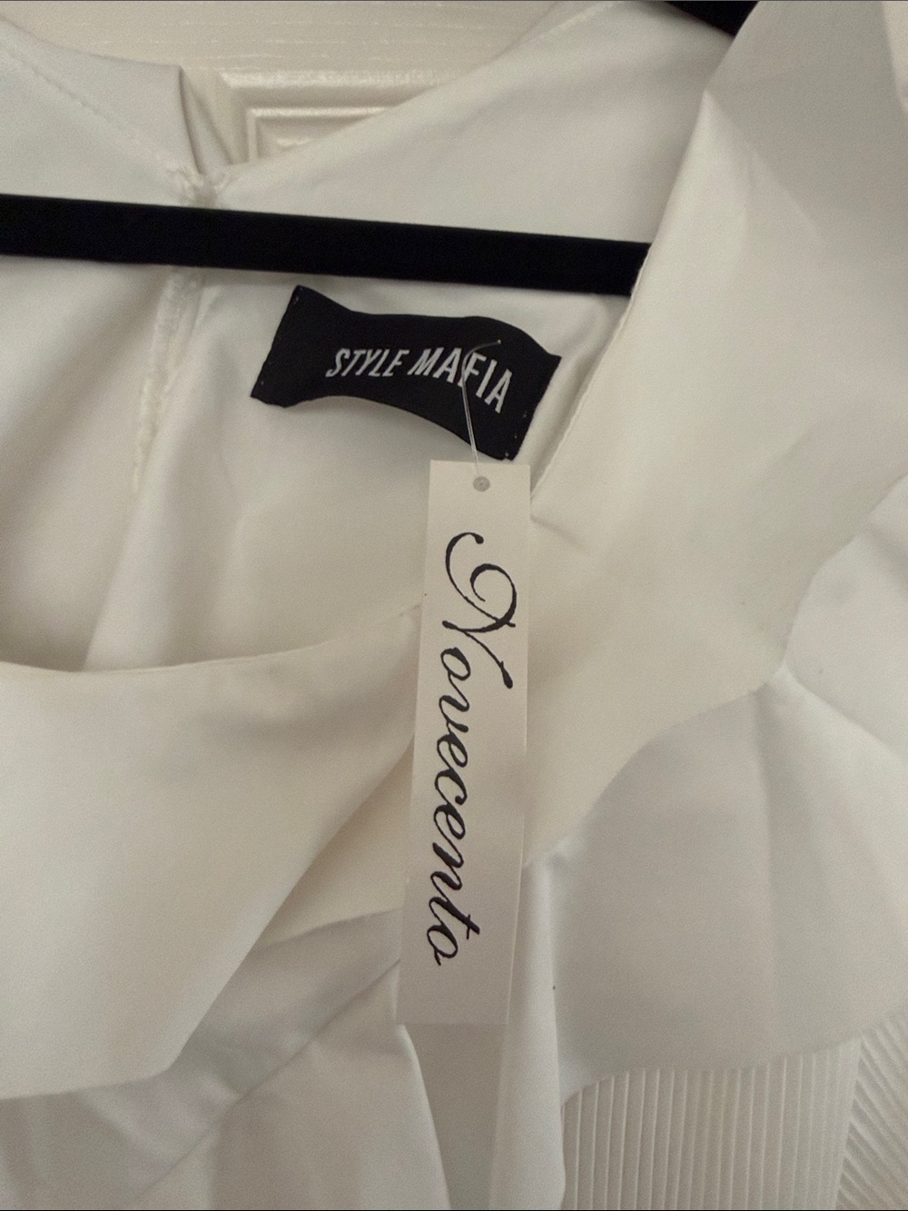 Style Mafia White Ruffle V-Neck Blouse - Picture 2 of 5